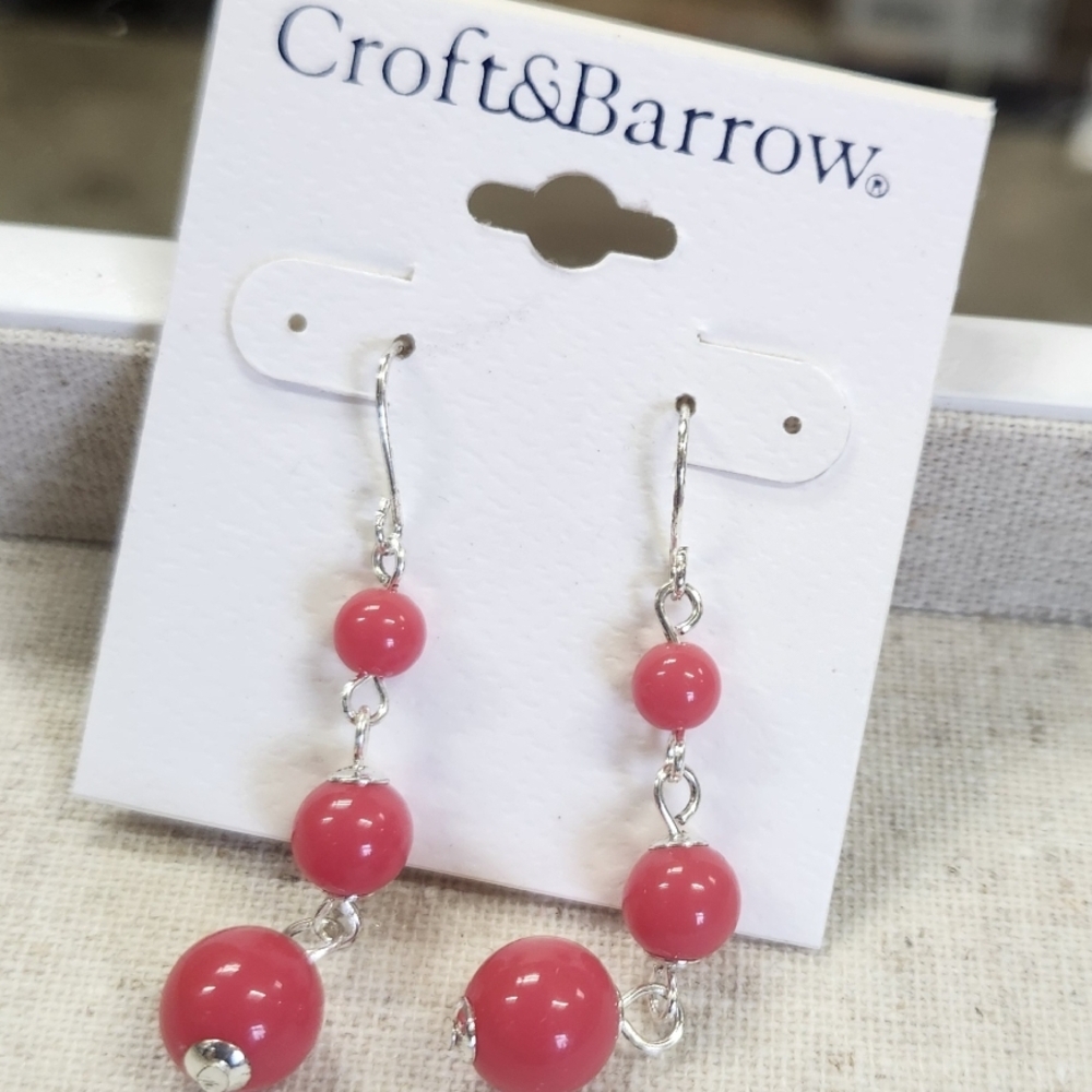 Croft & Barrow Pink Dangle Earrings